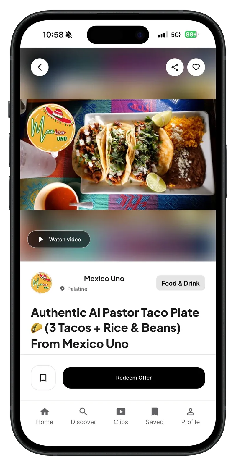 Saving and redeeming a local offer in the Dealiful app
